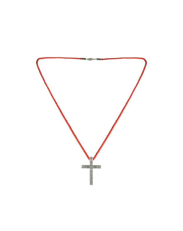 Silver cross relief