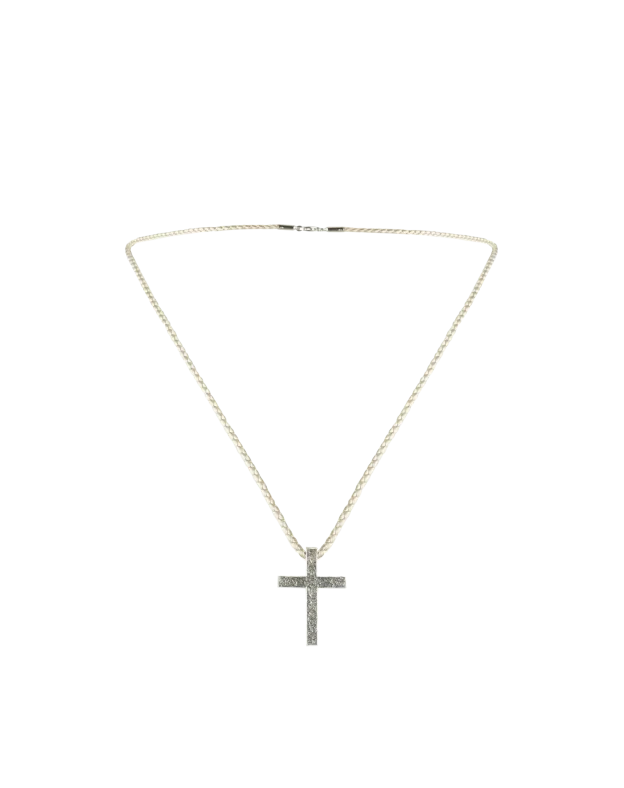 Silver cross relief