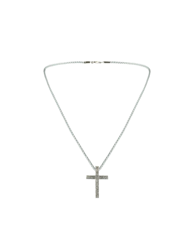 Silver cross relief