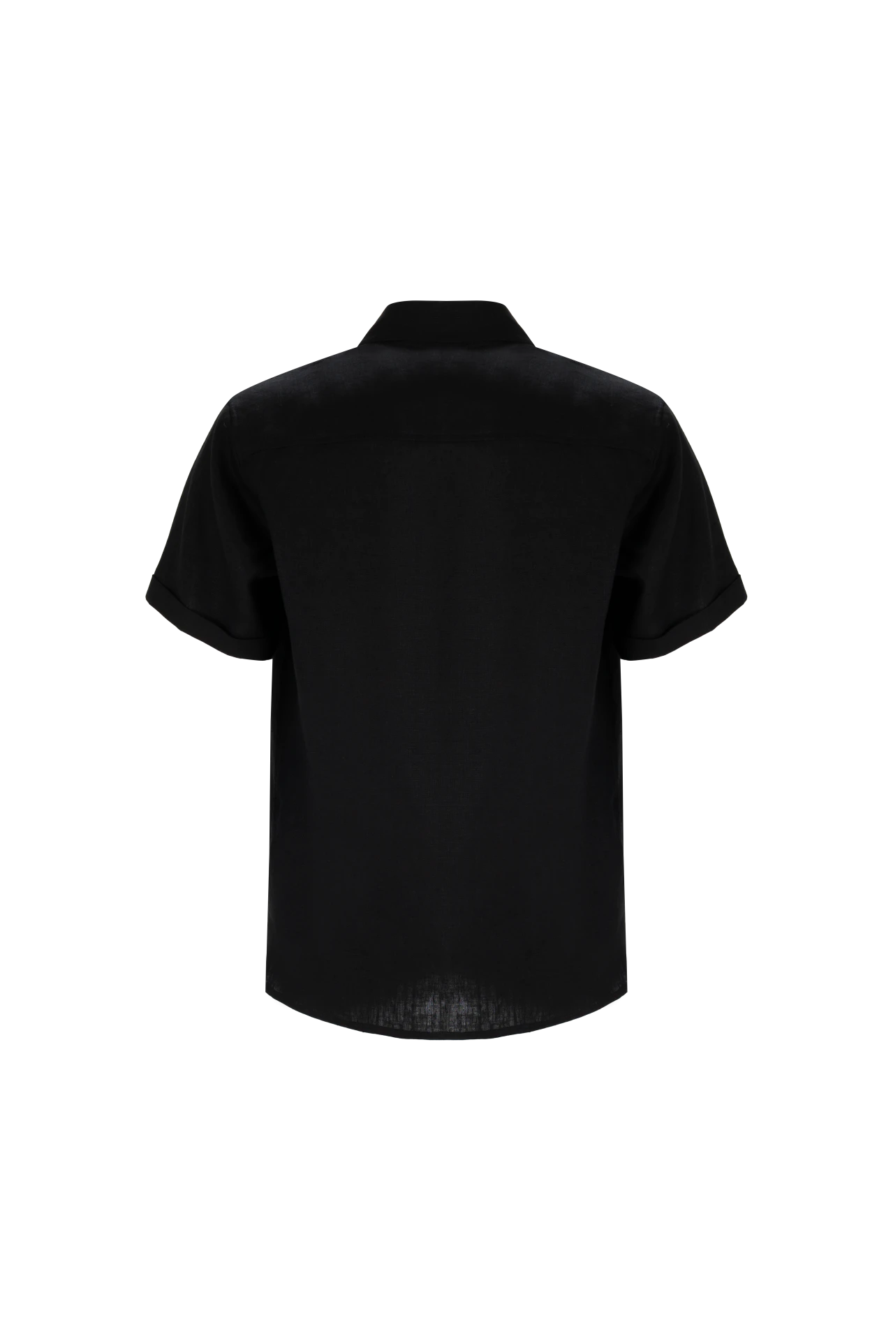 Linen military short shirt black